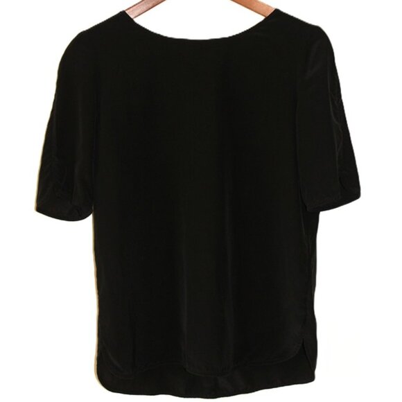BANANA REPUBLIC 100% Silk Half-Sleeve Blouse in Black - Size S - Picture 2 of 14